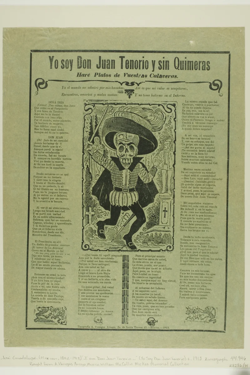 I Am Don Juan Tenorio by José Guadalupe Posada, print, 1871-1913