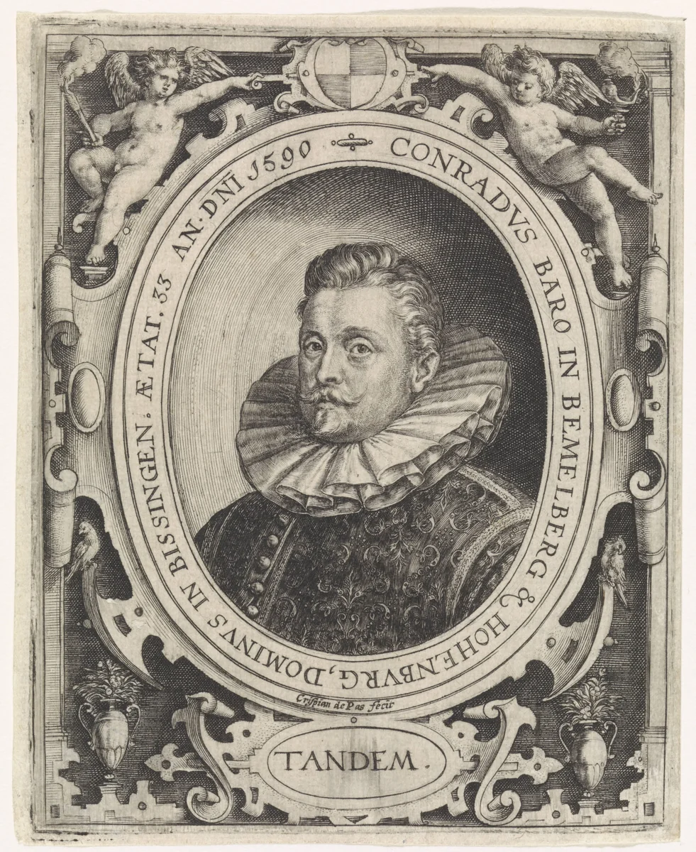 Portret van Conrad, baron van Bemelberg by Unknown, print, 1590