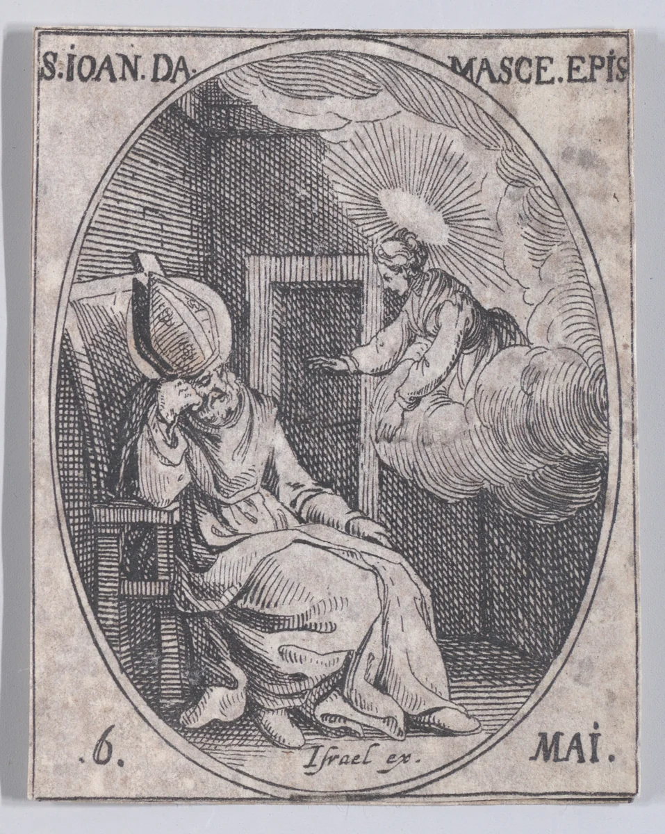 S. Jean Damascène (St. John of Damascus), May 6th, from "Les Images De Tous Les Saincts et Saintes de L'Année" (Images of All of the Saints and Religious Events of the Year) by Jacques Callot, print, 1636