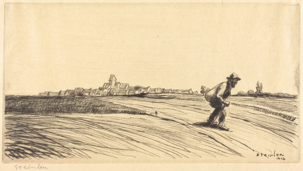 Tramp with Bundle (Le chemineau a la besace) by Théophile Alexandre Steinlen, print, 1914