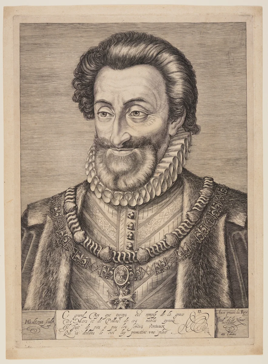 Henry IV of France by Hendrick Goltzius, print, 1595-1605