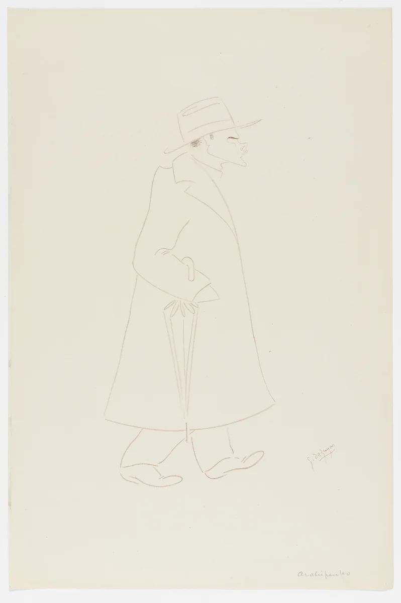 Alexander Archipenko from Caricatures by Georges de Zayas: Eight Very Modern Painters, Two Sculptors and a Musician (Caricatures par Georges de Zayas: Huit peintres, deux sculpteurs et un musicien très modernes) by Georges de Zayas, print, 1919