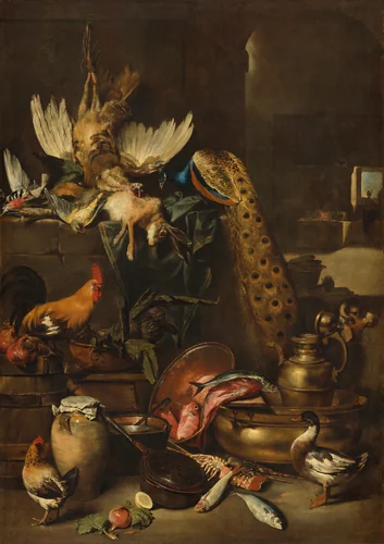 The Larder by Anton Maria Vassallo, painting, 1650-1660