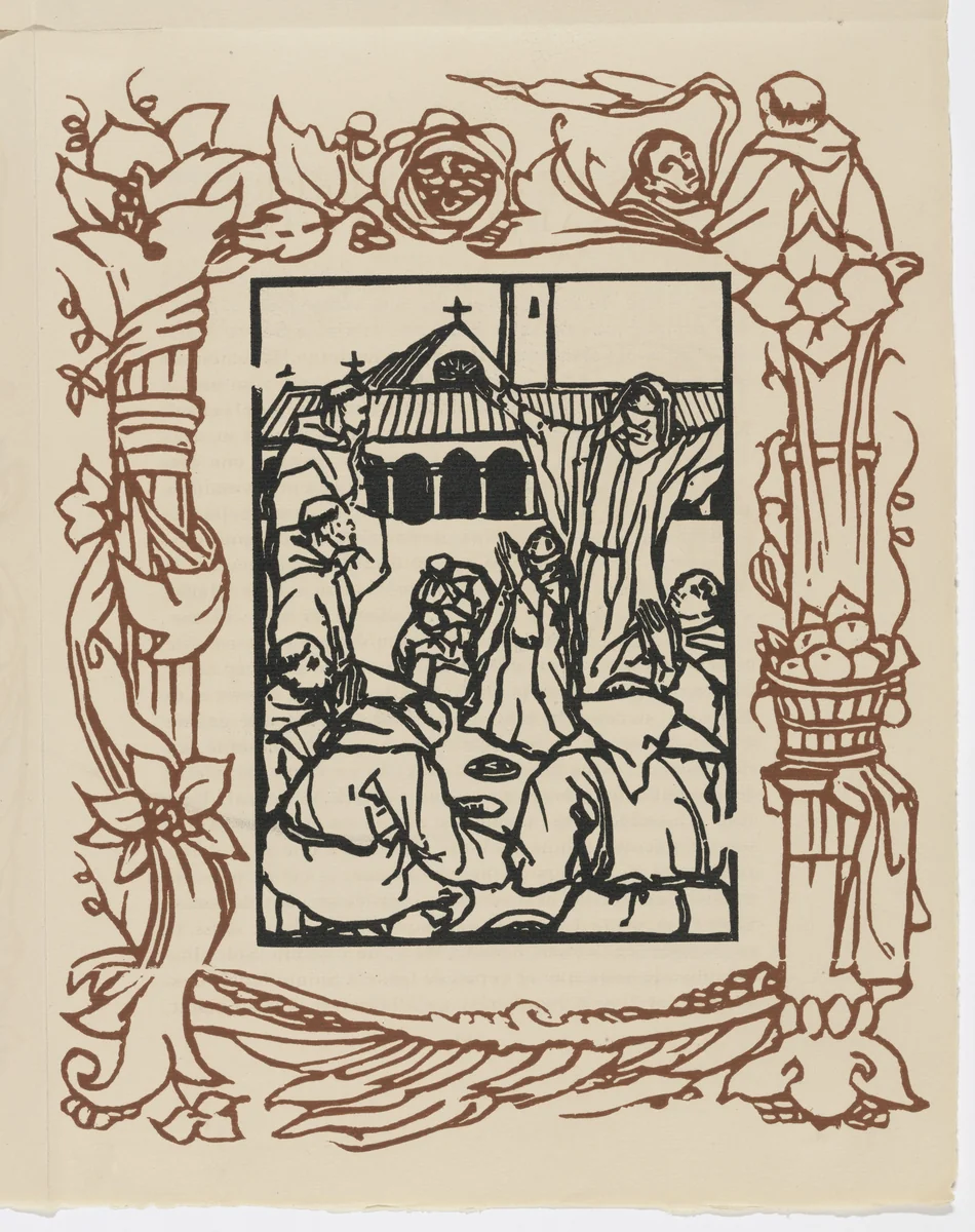 Plate (page 91) from Les Petites Fleurs de St. François (The Little Flowers of St. Francis) by Émile Bernard, illustrated book, 1928