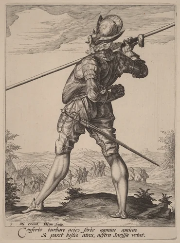 Pikeman by Jacques de Gheyn II, portfolio, 1587