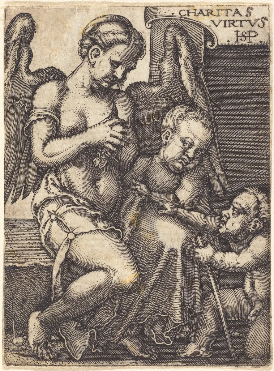 Charitas (Charity) by Sebald Beham, print, 1539