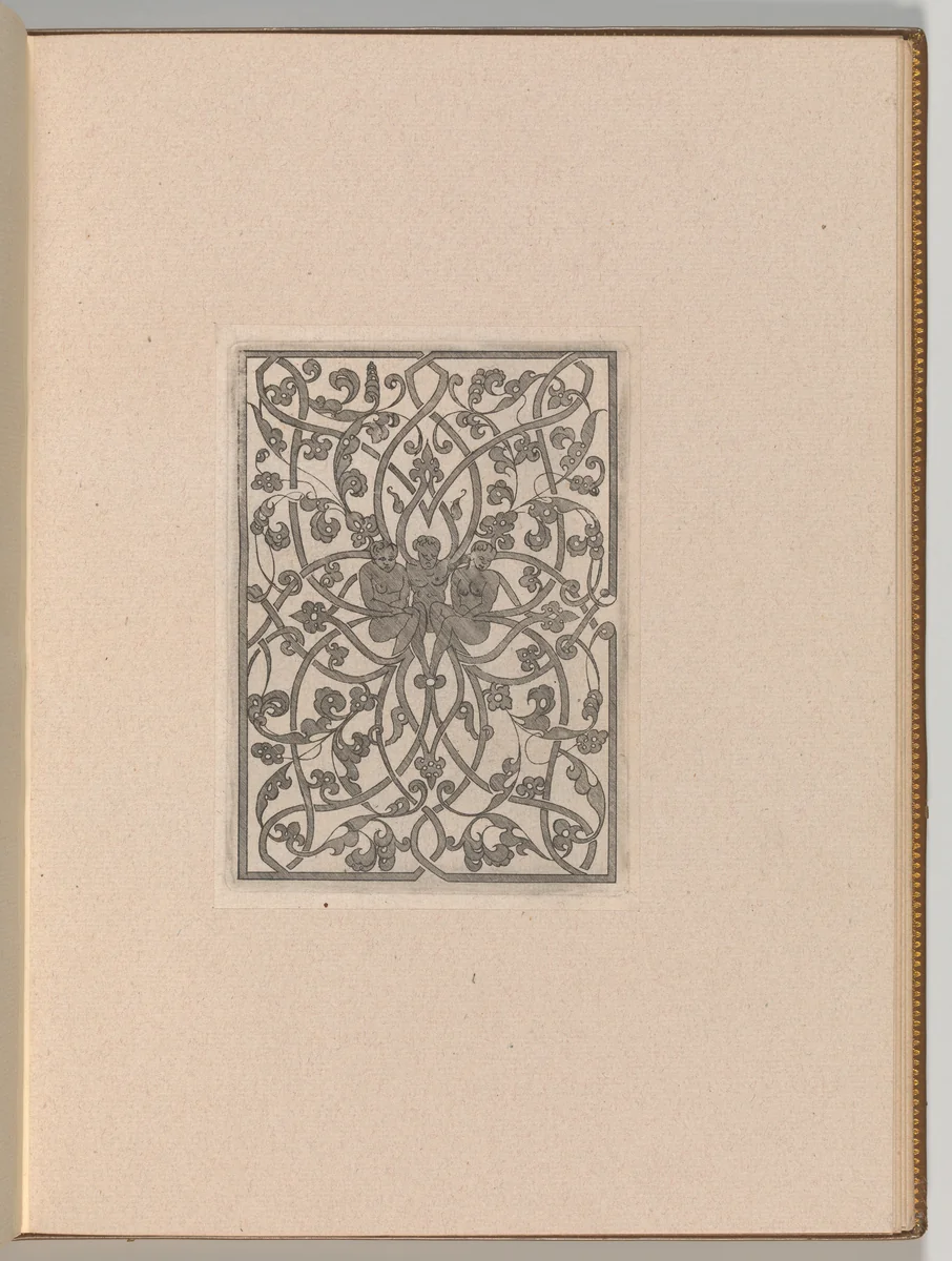 Copies after the 'Livre contenant passement de moresques' (plate 8) by Jacques Androuet du Cerceau, book, 1800-1900