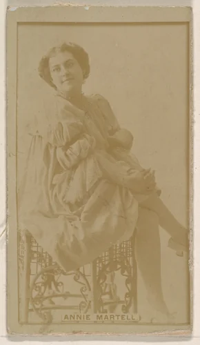Annie Martell, from the Actresses series (N245) issued by Kinney Brothers to promote Sweet Caporal Cigarettes by Kinney Brothers Tobacco Company, photograph, 1890