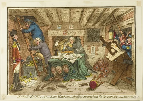 Search-Night by James Gillray, print, 1798
