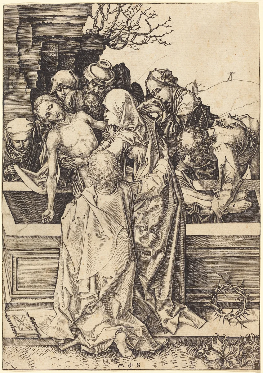 The Entombment by Martin Schongauer, print, 1480
