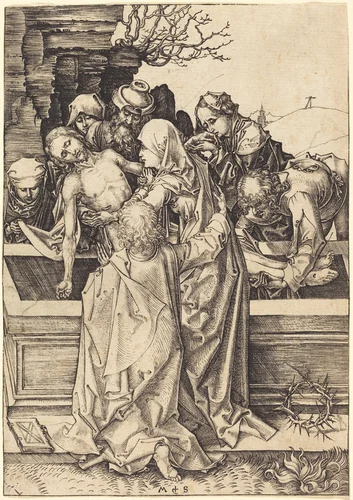 The Entombment by Martin Schongauer, print, 1480