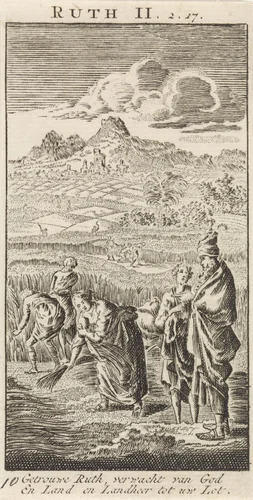 Boaz en Ruth by anonymous, print, 1712