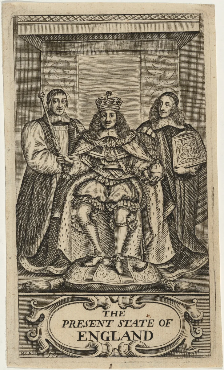 Title Page to The Edward Chamberlayne, The Present State of England by William Faithorne, print, 1616-1691