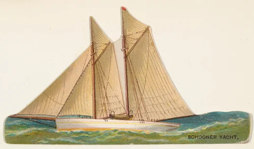 Schooner Yacht, from the Types of Vessels series (N139) issued by Duke Sons & Co. to promote Honest Long Cut Tobacco by W. Duke, Sons & Co., print, 1889