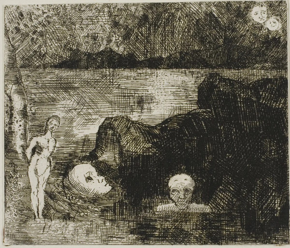 Dream Vision by Odilon Redon, print, 1875-1885