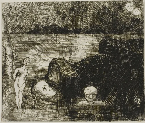Dream Vision by Odilon Redon, print, 1875-1885
