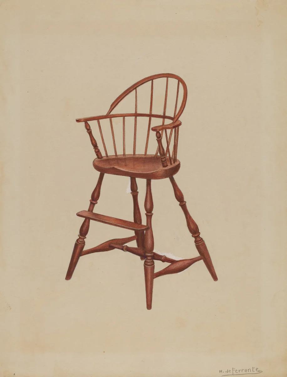 Infant's High Chair by Mario De Ferrante, index of american design, 1937