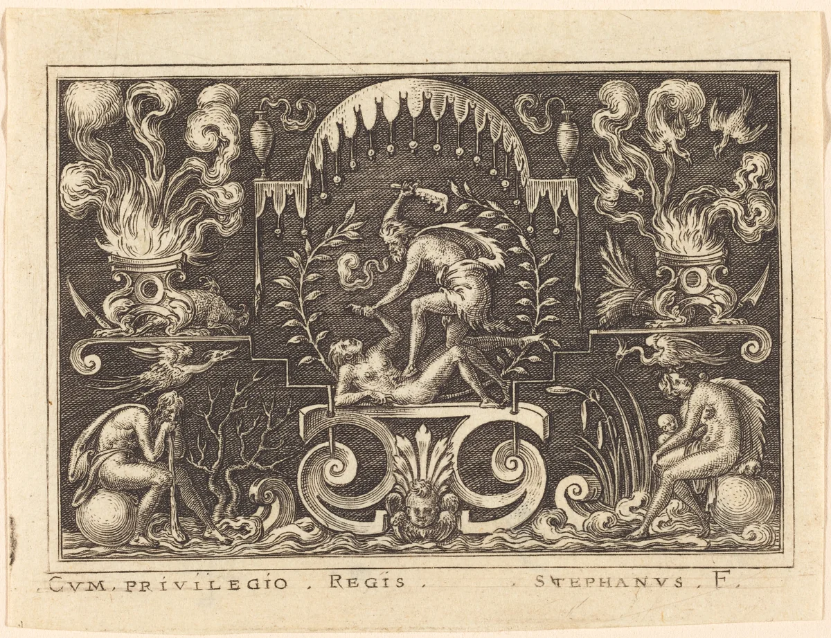 Death of Abel by Etienne Delaune, print, 1519-1583