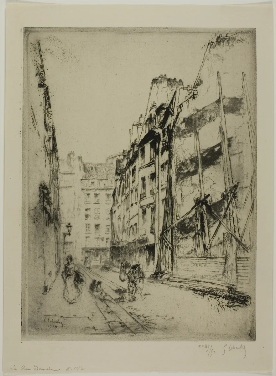 The Rue Domat, Paris by Gustave Leheutre, print, 1904