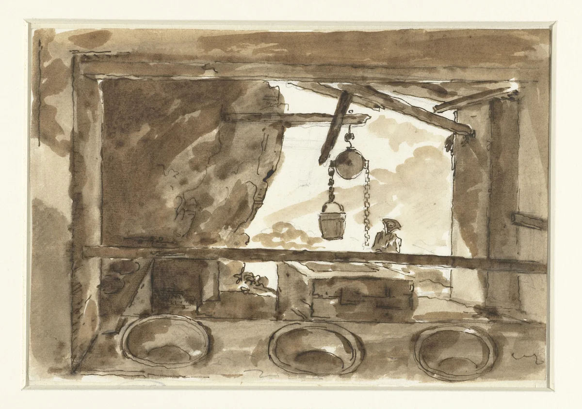 Osteria in de Campagna by Etienne de Lavallée-Poussin, drawing, 1762-1777