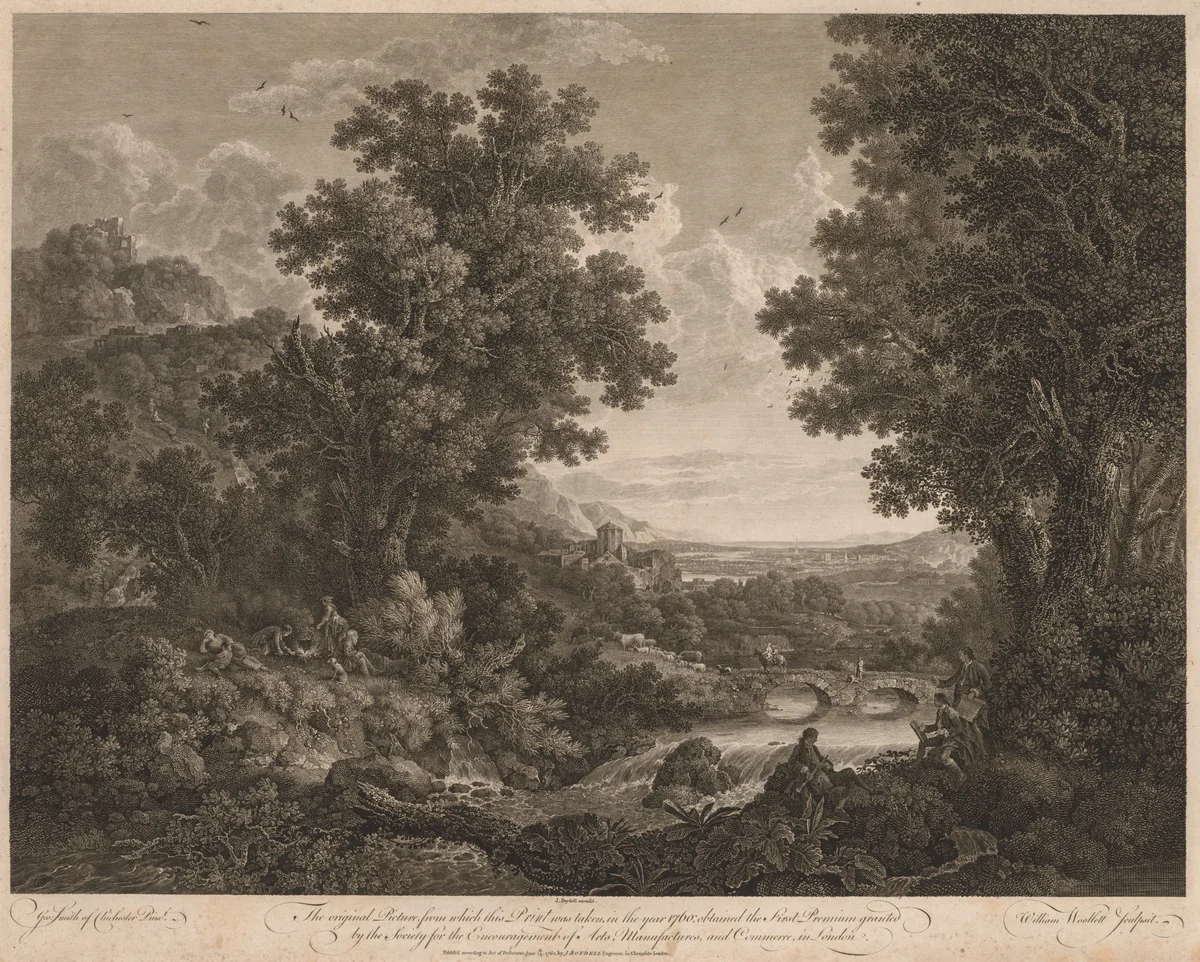 Landscape by William Woollett, print, 1763