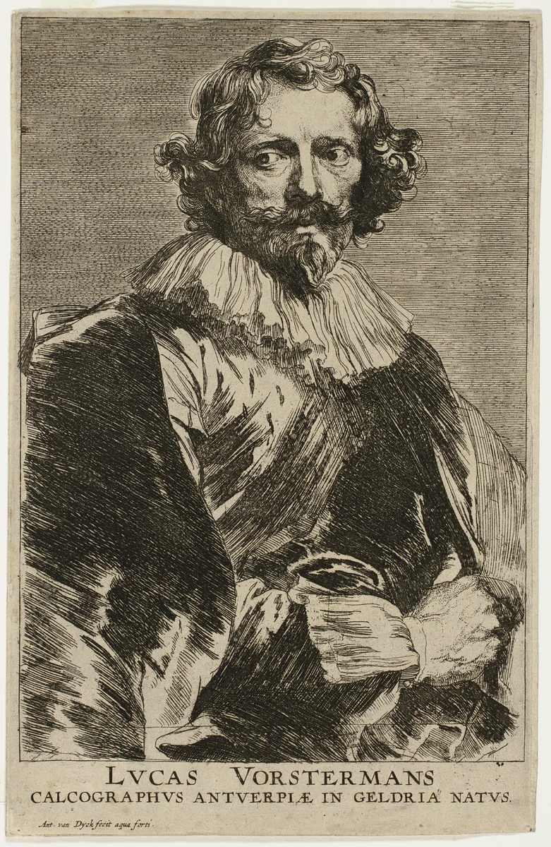 Lucas Vorsterman by Anthony van Dyck, print, 1630-1645