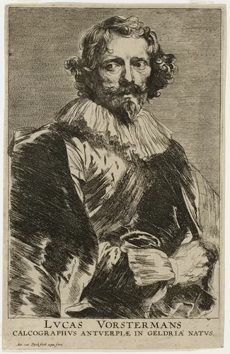 Lucas Vorsterman by Anthony van Dyck, print, 1630-1645