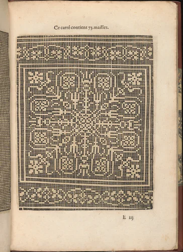 Les Secondes Oeuvres, et Subtiles Inventions De Lingerie du Seigneur Federic de Vinciolo Venitien, page 19 (recto) by Federico de Vinciolo, book, 1603