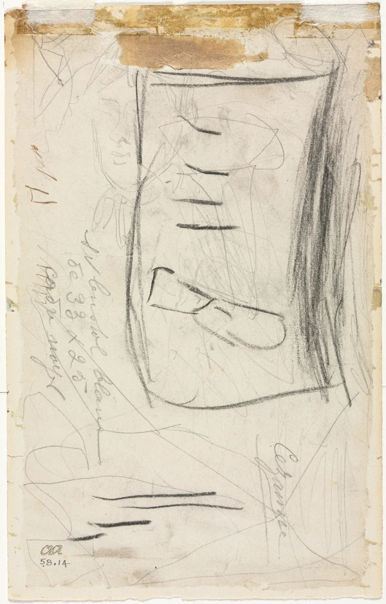 Sketch of Madame Cézanne (verso) by Paul Cezanne, drawing, 1881-1884