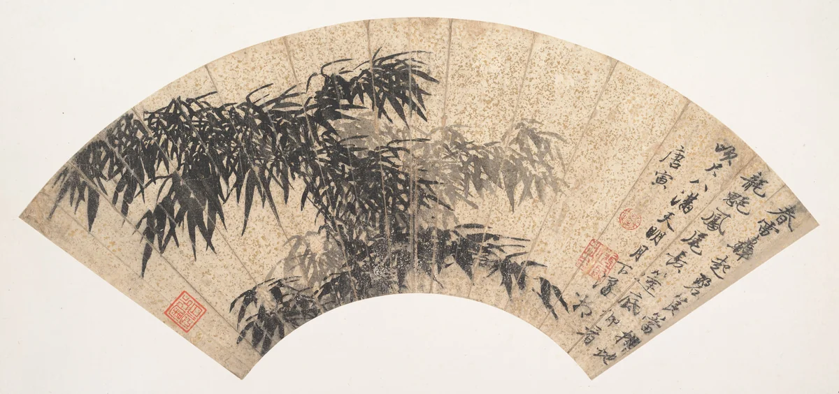 Bamboo in a spring thunderstorm by Tang Yin (唐寅), painting, 1600-1699