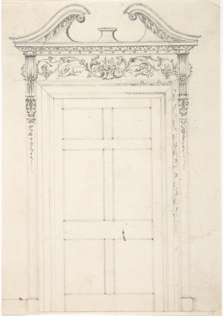 Design for a Doorway by anonymous, drawing, 1800-1850