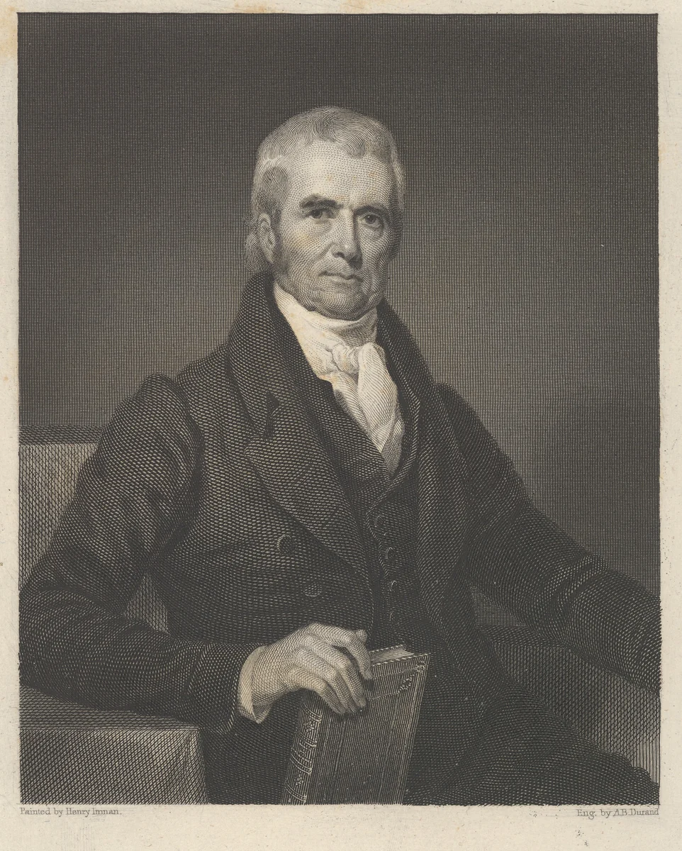 Chief Justice John Marshall by Asher Brown Durand, print, 1833