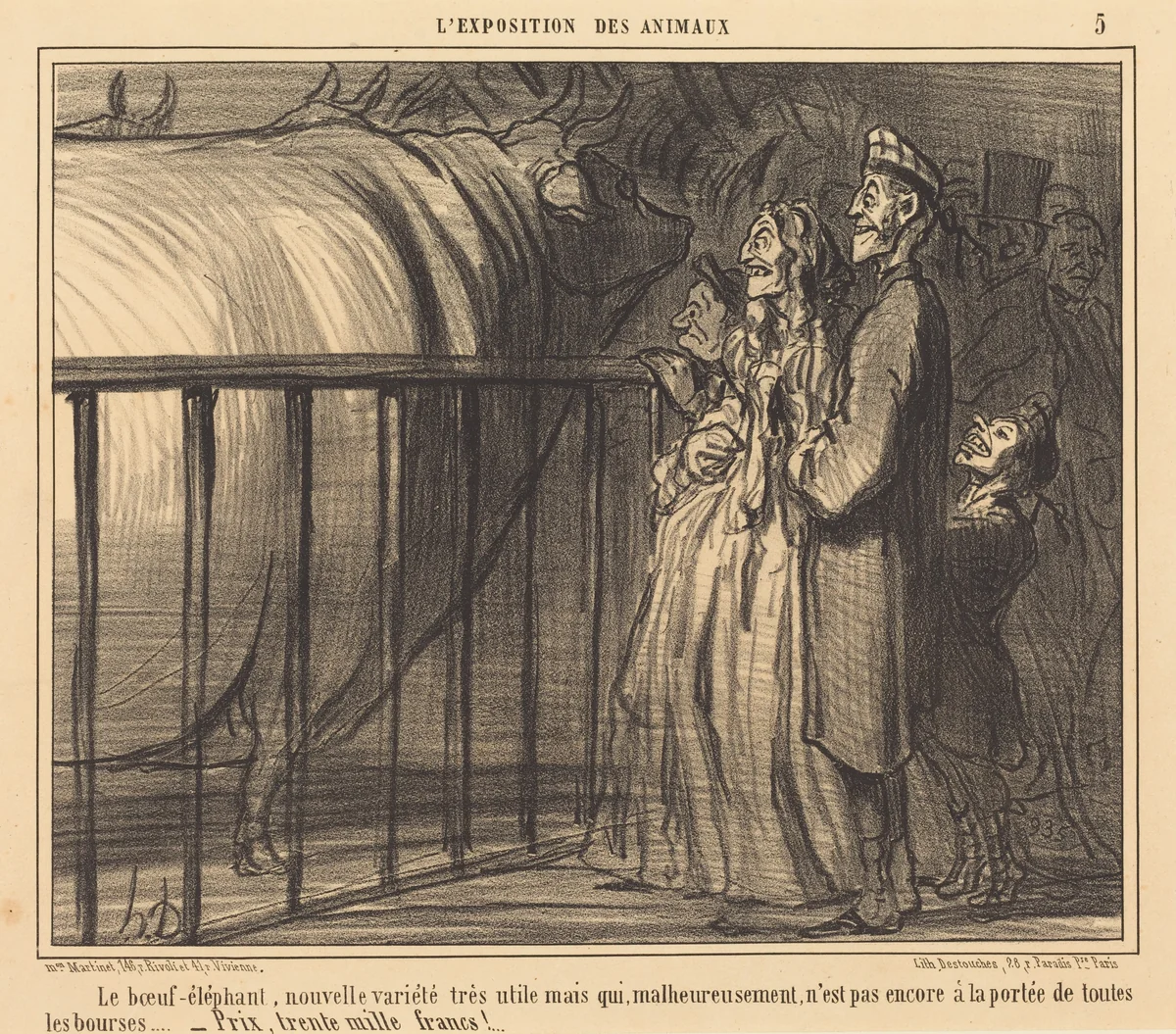 Le Boeuf-éléphant nouvelle variété by Honoré Daumier, print, 1856