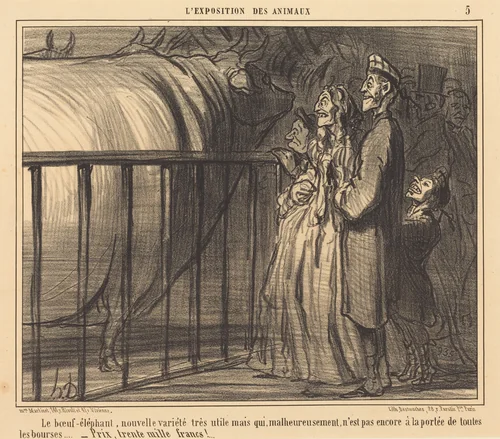 Le Boeuf-éléphant nouvelle variété by Honoré Daumier, print, 1856