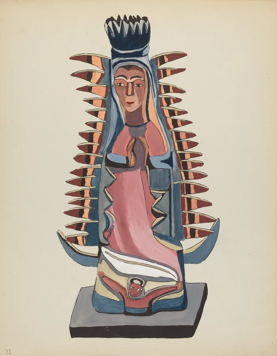 Plate 31: Our Lady of Guadalupe: From Portfolio "Spanish Colonial Designs of New Mexico" by American 20th Century, index of american design, 1935-1942