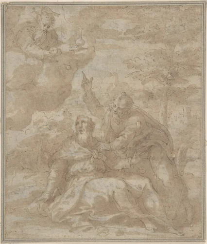 Death of a Saint by anonymous, drawing, 1600-1700