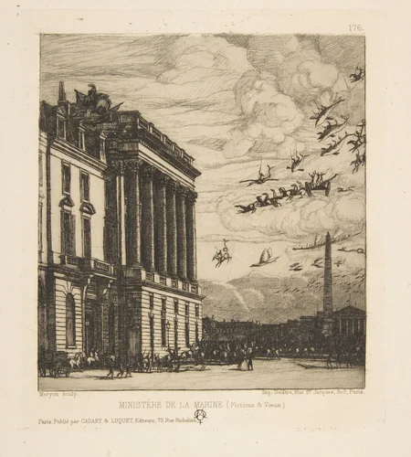 The Admiralty, Paris by Charles Meryon, print, 1865