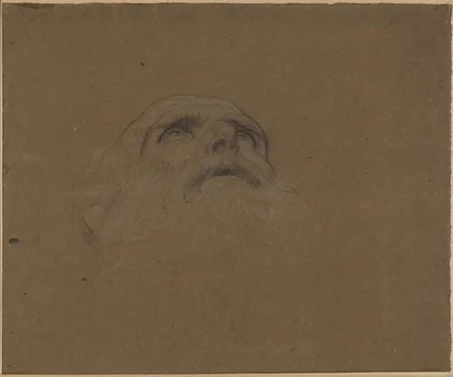 Head of an Old Man by Alphonse Legros, drawing, 1837-1911