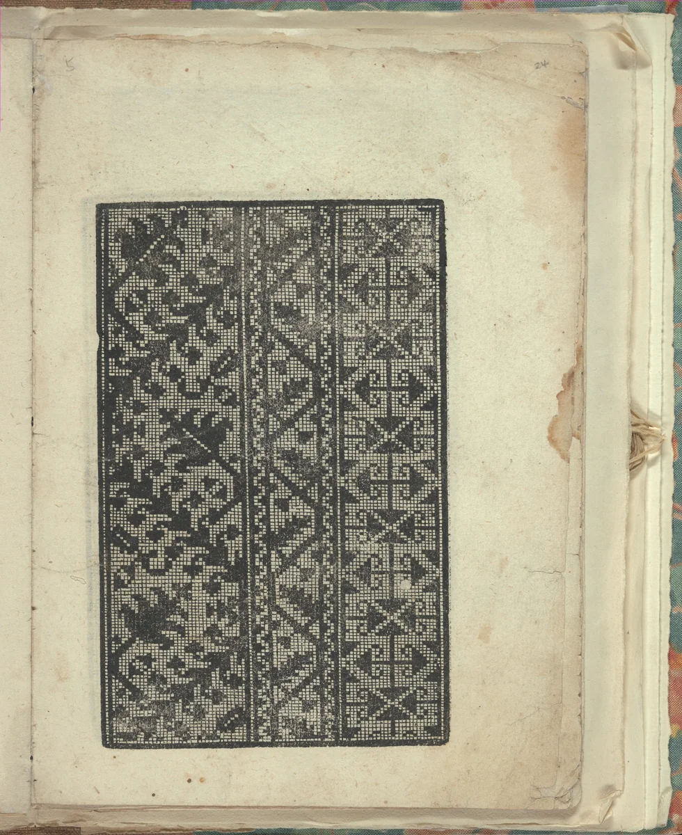 Opera Nova Universali intitulata Corona di racammi, page 24 (recto) by Giovanni Andrea Vavassore, book, 1530