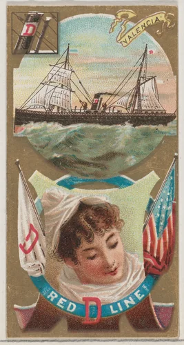 Steamship Valencia, Red D. Line, from the Ocean and River Steamers series (N83) for Duke brand cigarettes by W. Duke, Sons & Co., print, 1887