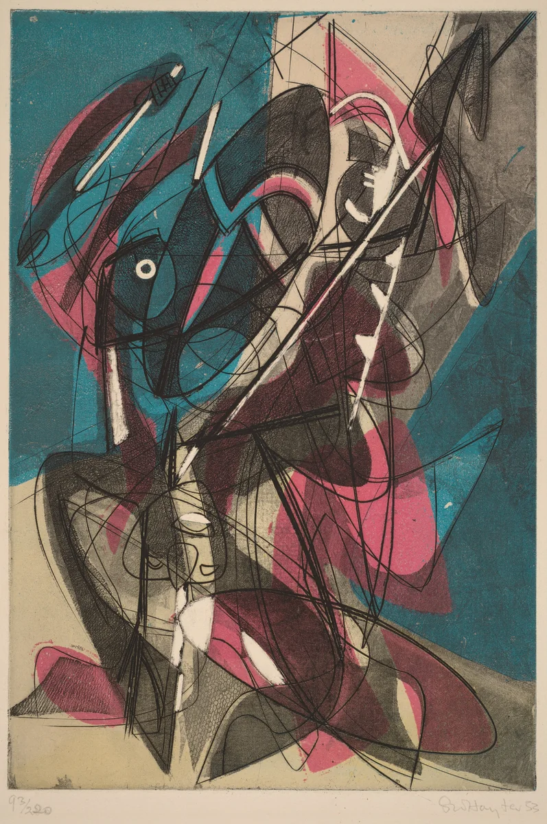 Combat by Stanley William Hayter, print, 1953