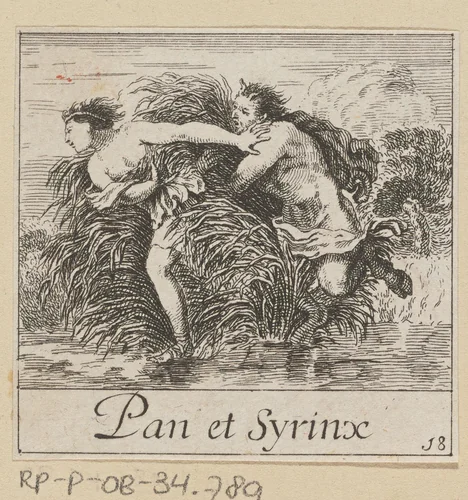 Pan en Syrinx by anonymous, print, 1620-1664