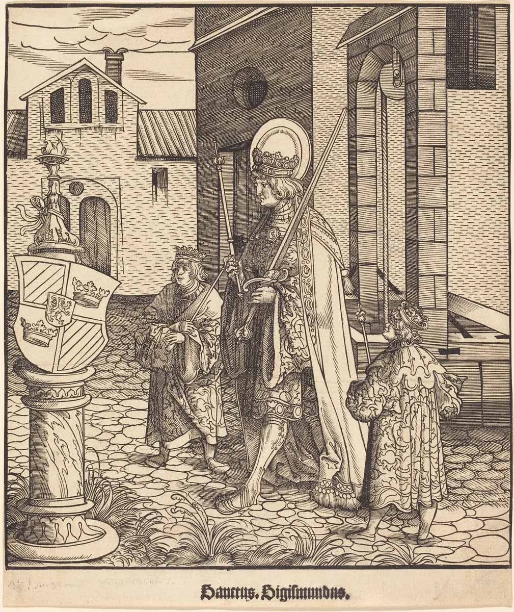 Saint Sigismundus by Cornelis Liefrinck Leonhard Beck, print, 1516-1518