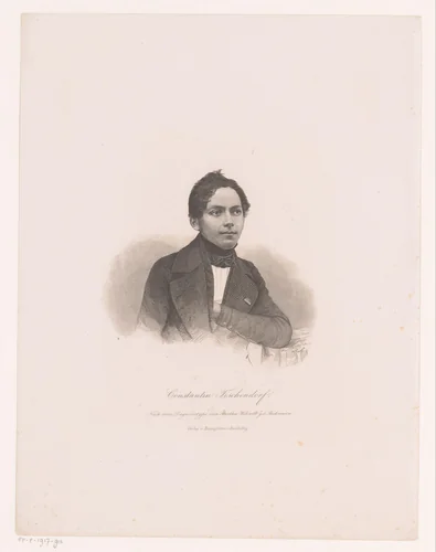 Portret van Constantin Tischendorf by August Weger, print, 1849-1892