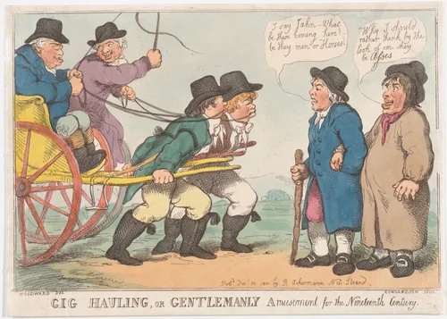 Gig Hauling, or Gentlemanly Amusement for the Nineteenth Century by Thomas Rowlandson, print, 1801