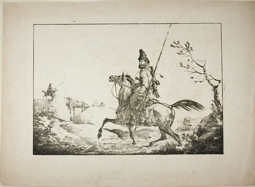 A Cossack by Carle Vernet, print, 1815-1825
