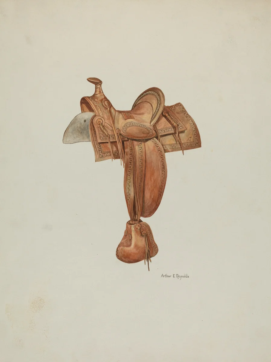 Saddle by Arthur P. Reynolds, index of american design, 1940