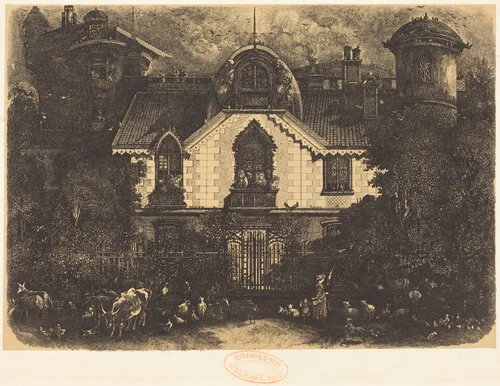La Maison Enchantée (The Haunted House) by Rodolphe Bresdin, print, 1871