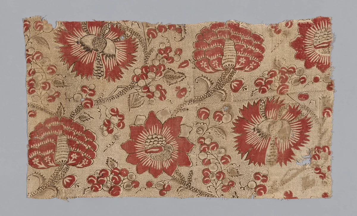 Panel by France, Bordeaux or Nantes, textile, 1760-1780