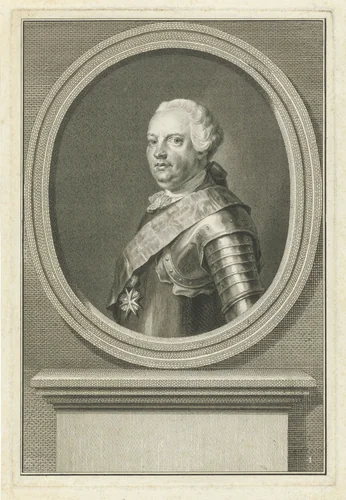 Portret van Lodewijk Ernst, hertog van Brunswijk-Wolfenbüttel by Jacob Houbraken, print, 1755-1780